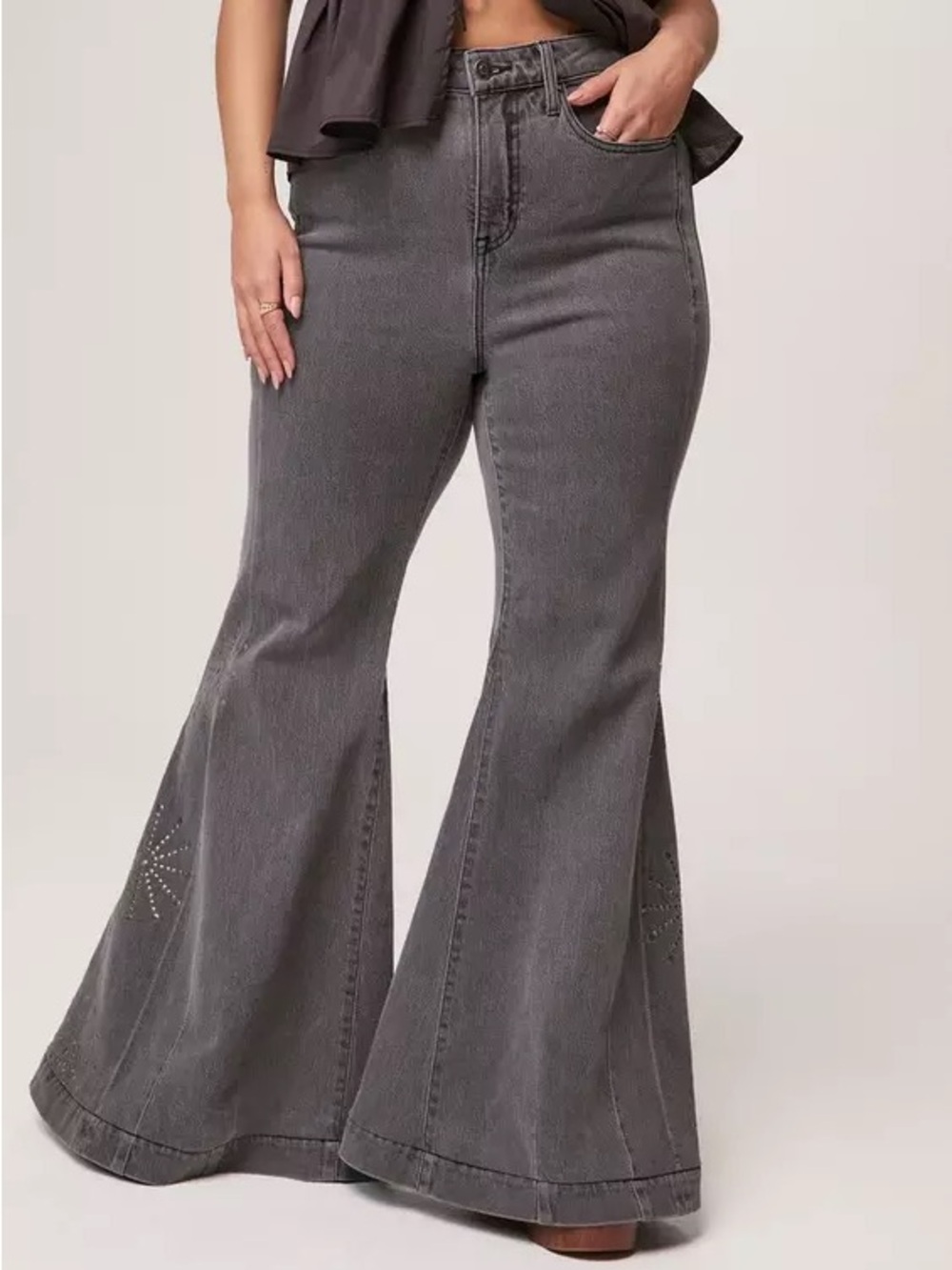 Festi Studded Sky High Super Flare Jean (Torrid) worn one night.